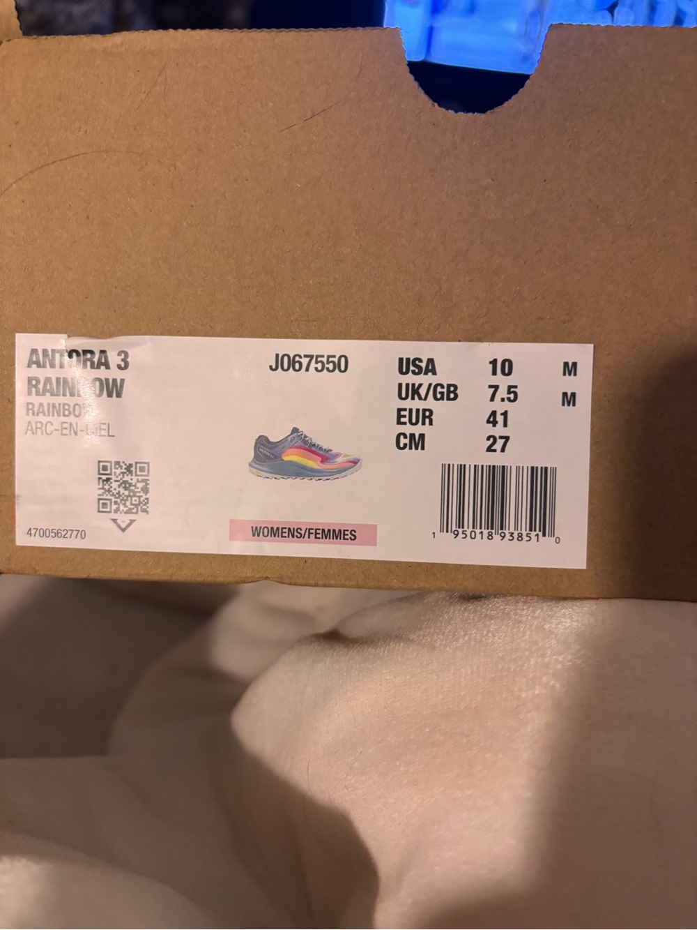 Merrell Rainbow Wave Trail Sneaker in Navy and Multicolor Antora 3  10 - Picture 2 of 8